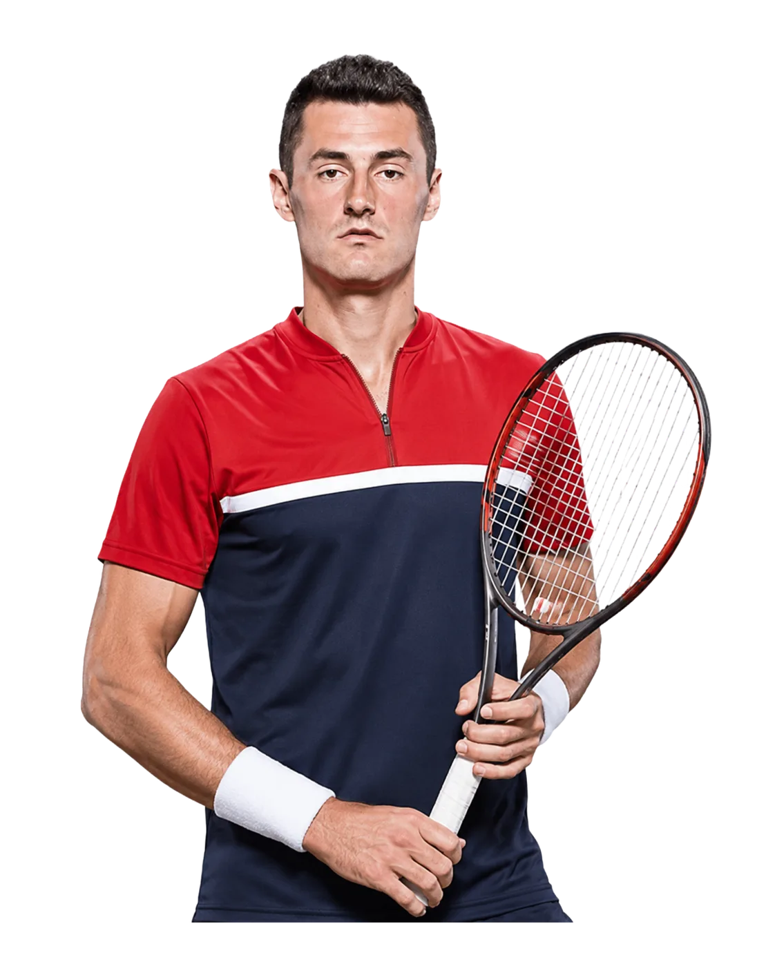 Bernard Tomic tennis player profile visual with TennisJack stats and match analysis
