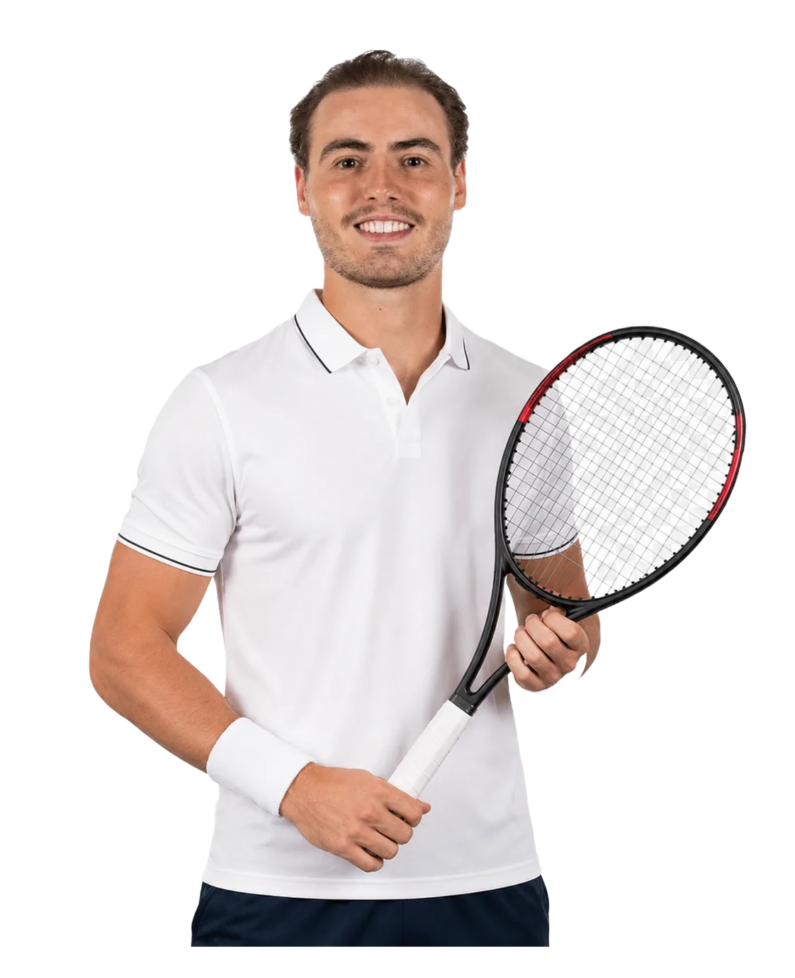 Calvin Mueller tennis player profile visual with TennisJack stats and match analysis