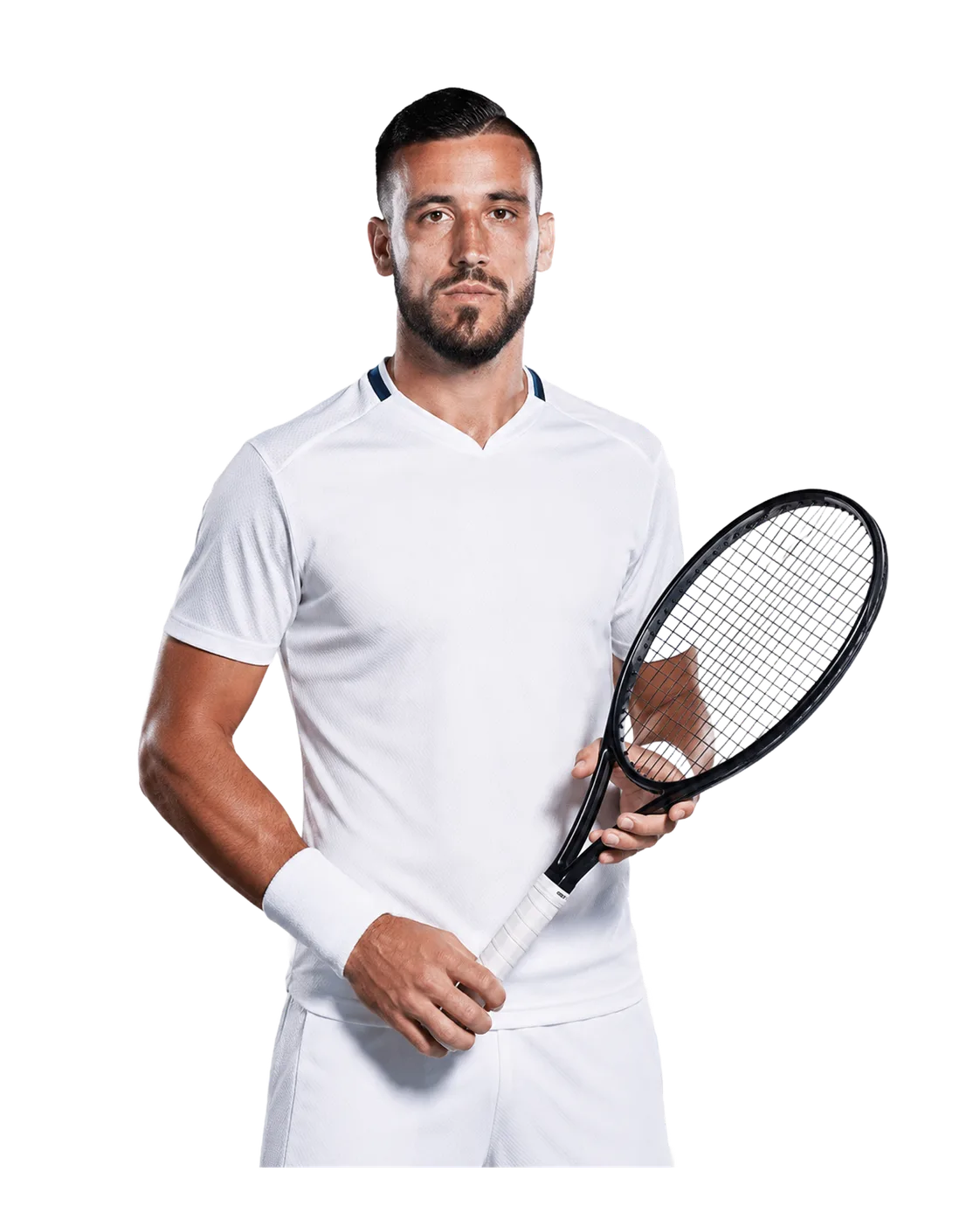 Damir Dzumhur tennis player profile visual with TennisJack stats and match analysis