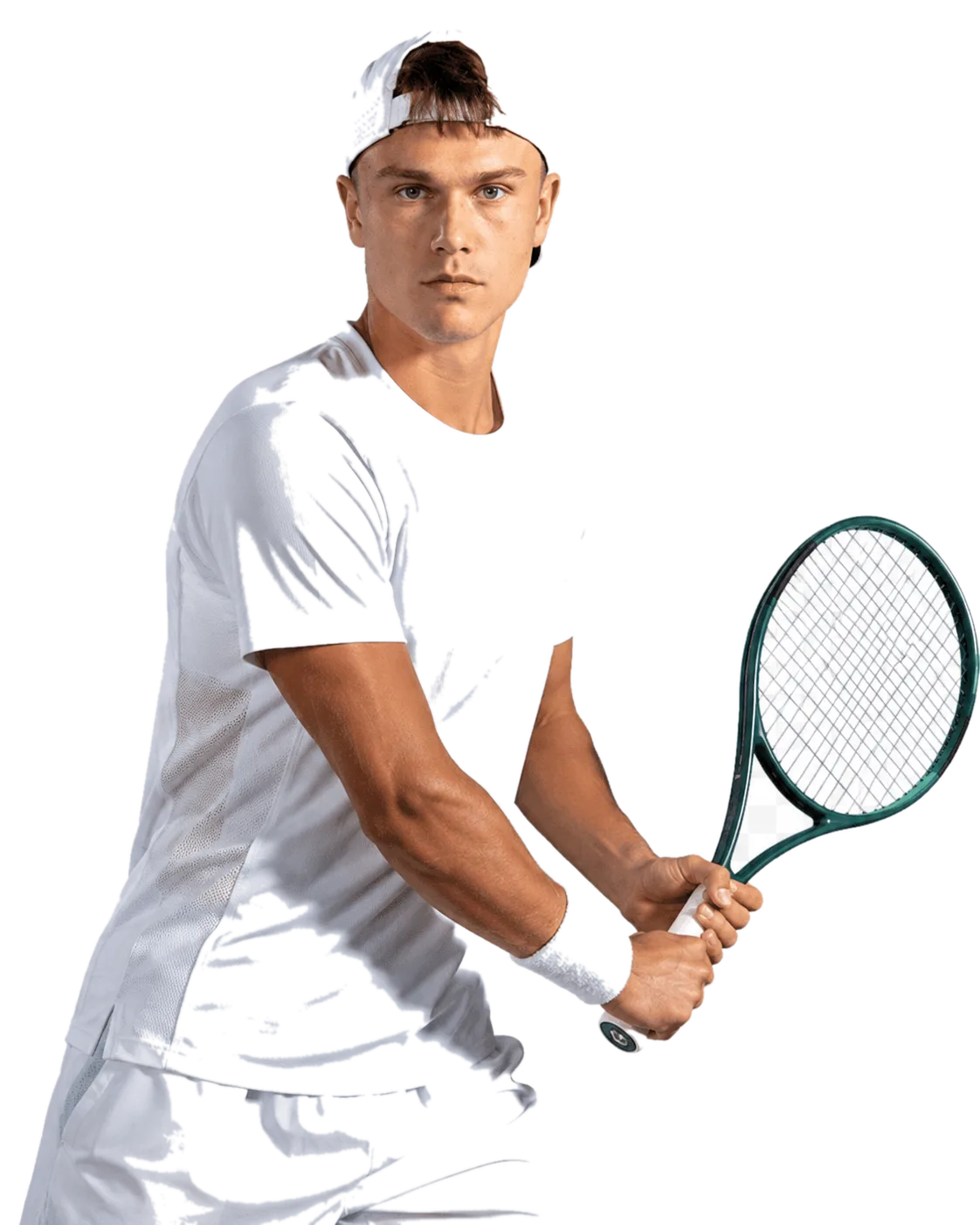Holger Rune tennis player profile visual with TennisJack stats and match analysis