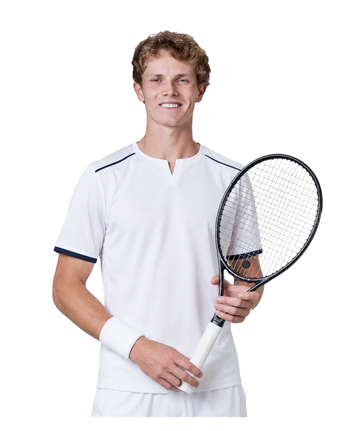 Jesper De Jong tennis player profile visual with TennisJack stats and match analysis