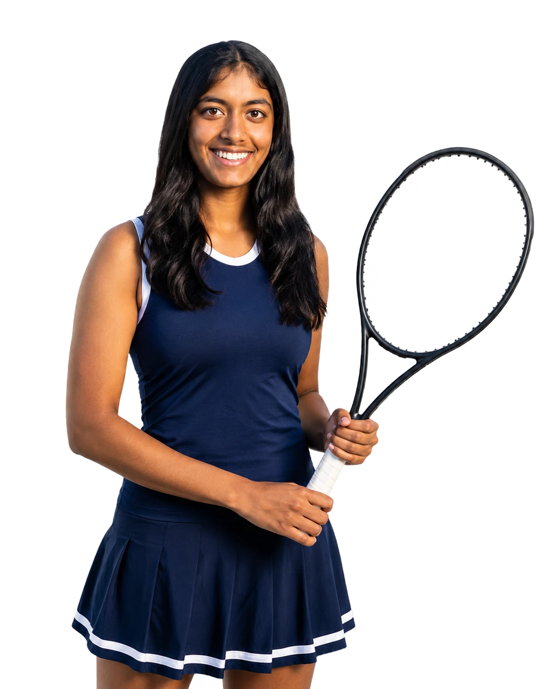 Krisha Mahendran tennis player profile visual with TennisJack stats and match analysis