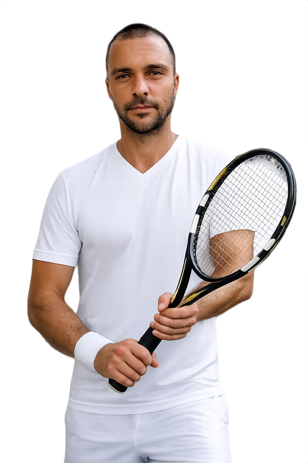Portrait of Michalis Sakellaridis, tennis player
