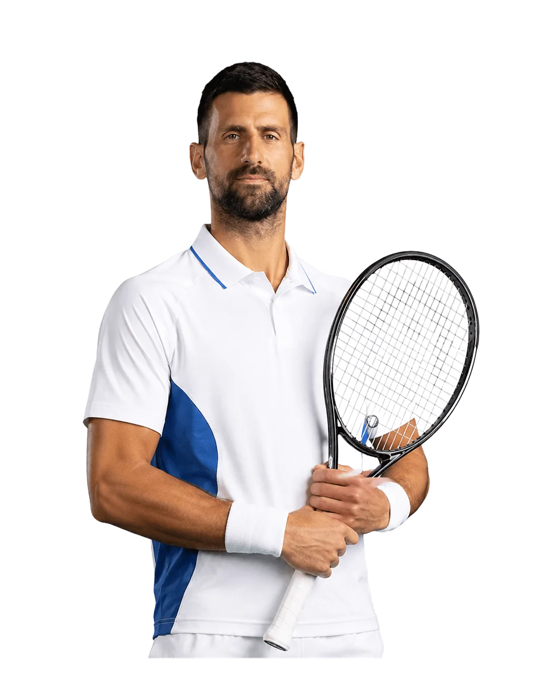 Novak Djokovic tennis player profile visual with TennisJack stats and match analysis